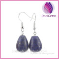 High quality fashion natural Crystal stone lapis lazuli fishhook earrings teardrop shaped earrings jewelry for wholesale